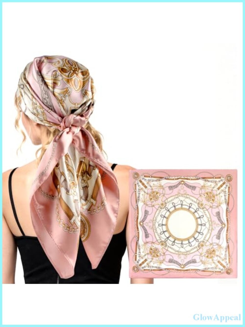 Women's Printed Satin-Silk Scarf 35 Inches Versatile Head Scarf